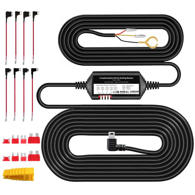 AZDome JYX04 kit hardwire Micro USB 3-wire