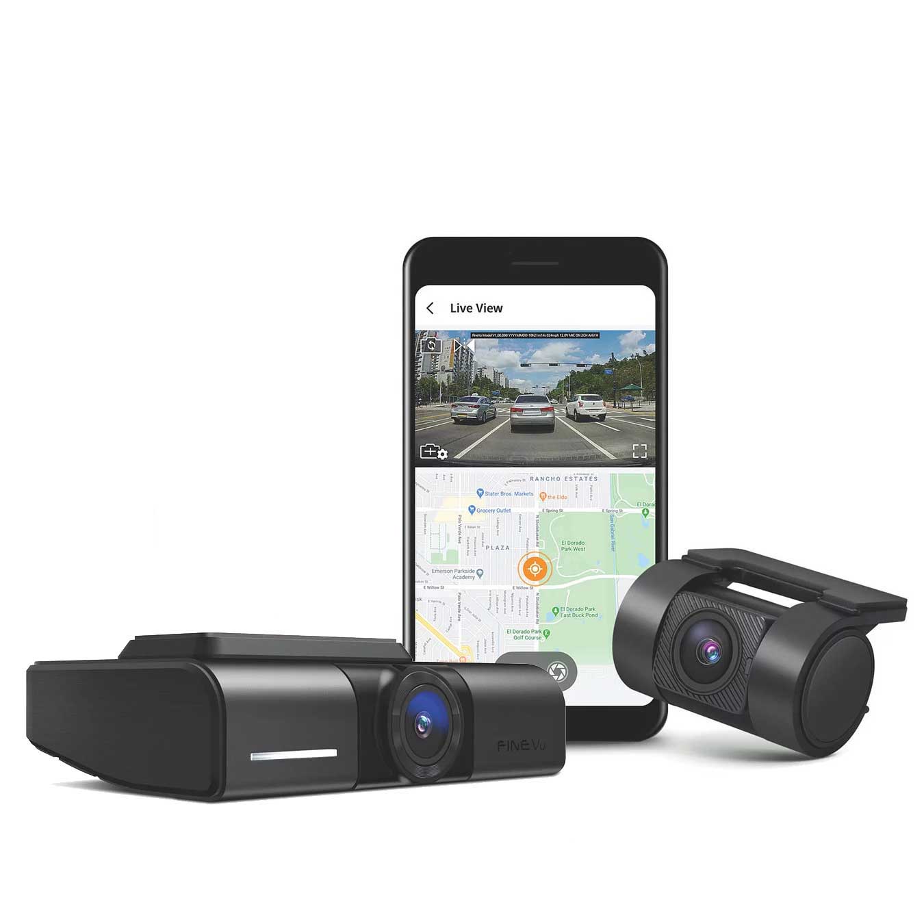 FineVu GX1000 2CH 2K Wifi GPS 32 Go dashcam