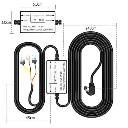 AZDome BN03 Continue voeding Micro USB 3-draads