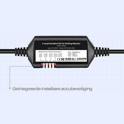 AZDome JYX05 permanente voeding USB-C 3-draads