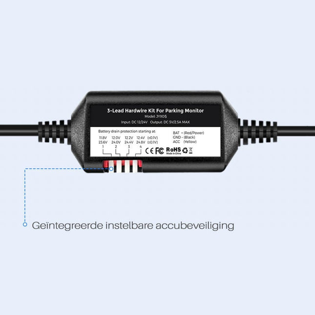 Nanocam NH03 kit hardwire USB-C 3 fils