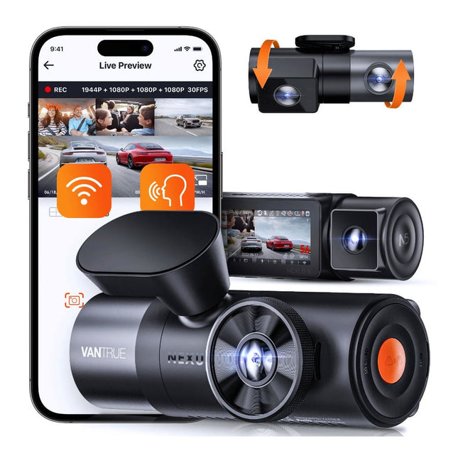 Vantrue N5 2K QuadHD 4CH Wifi GPS dashcam 360 degrés